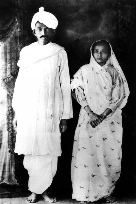 Gandhi and his wife ( http://www.news18.com/news/buzz/30-rare-vintage-photos-of-mahatma-gandhi-from-his-days-as-a-law-stu)